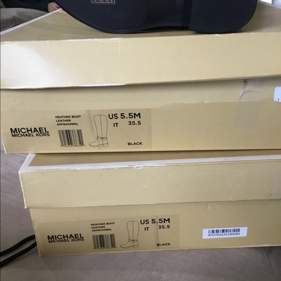 SALE SALE MICHAEL JORS LEATHER-BLACK BOOTS - Picture 5 of 8